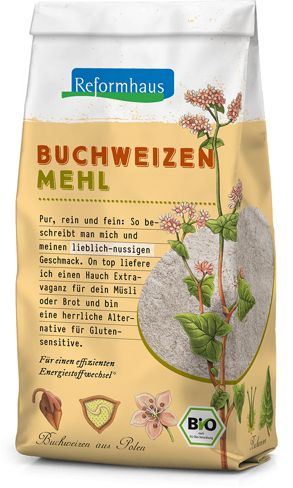 Buchweizen-Mehl : Reformhaus Produkt Packshot